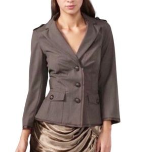 ELIZABETH and JAMES MILITARY GREEN WOOL BLAZER JACKET TOP size 4